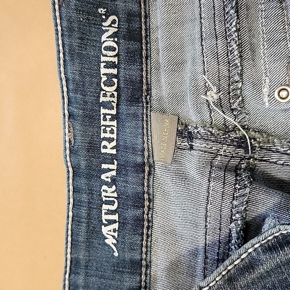 Natural Reflections Size 4 Bling Button Back Pocket Denim Blue Jeans - Picture 13 of 15